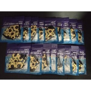 Lot Of 17 Sunflower Washable Face Masks
